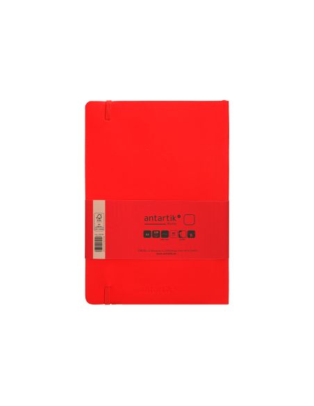 Cuaderno Con Gomilla Antartik Notes Tapa Blanda A5 Hojas Lisas Rojo 80 Hojas 80 Gr Fsc