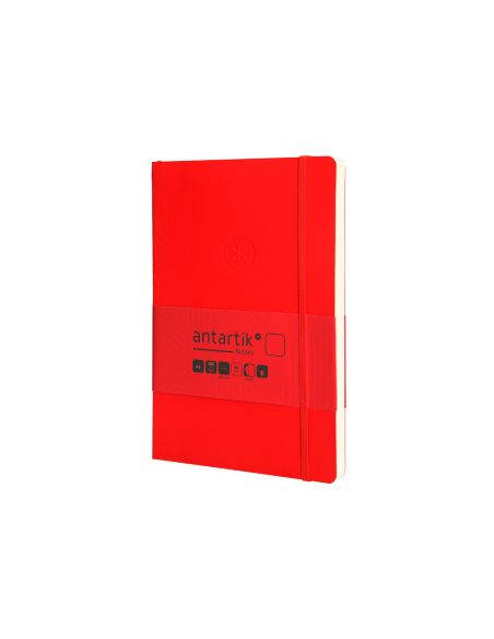 Cuaderno Con Gomilla Antartik Notes Tapa Blanda A5 Hojas Lisas Rojo 80 Hojas 80 Gr Fsc