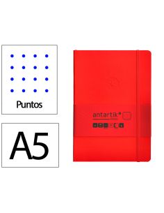 Cuaderno Con Gomilla Antartik Notes Tapa Blanda A5 Hojas Puntos Rojo 80 Hojas 80 Gr Fsc