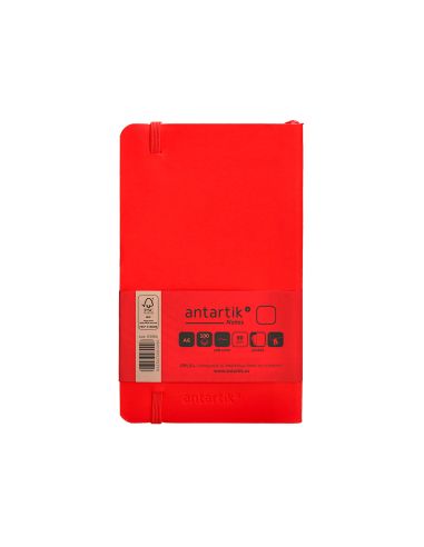 Cuaderno Con Gomilla Antartik Notes Tapa Blanda A6 Hojas Lisas Rojo 100 Hojas 80 Gr Fsc