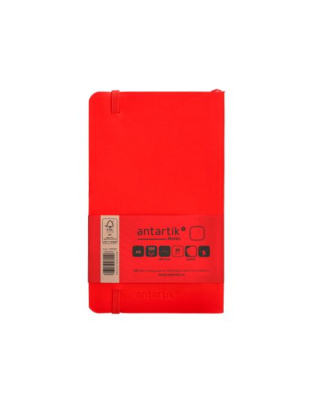 Cuaderno Con Gomilla Antartik Notes Tapa Blanda A6 Hojas Lisas Rojo 100 Hojas 80 Gr Fsc