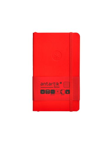 Cuaderno Con Gomilla Antartik Notes Tapa Blanda A6 Cuadricula Rojo 100 Hojas 80 Gr Fsc
