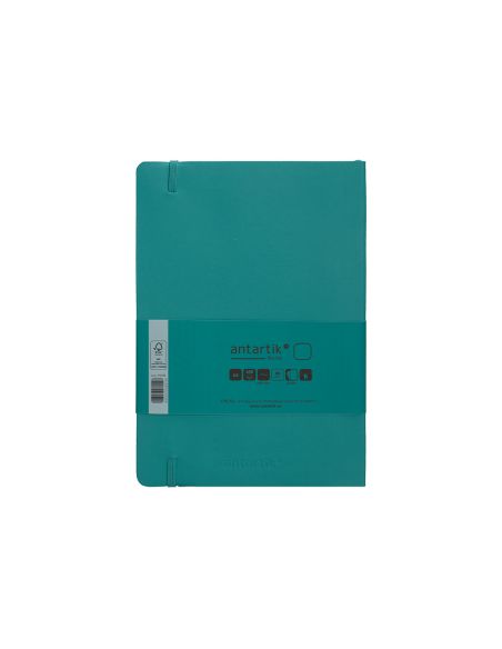 Cuaderno Con Gomilla Antartik Notes Tapa Blanda A5 Hojas Lisas Verde Aguamarina 80 Hojas 80 Gr Fsc
