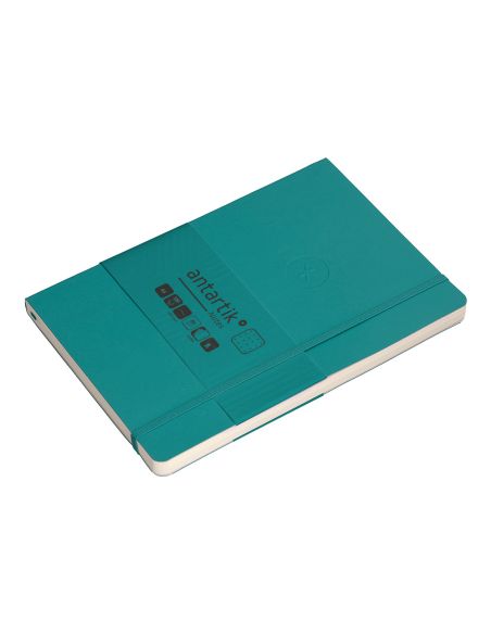 Cuaderno Con Gomilla Antartik Notes Tapa Blanda A5 Hojas Puntos Verde Aguamarina 80 Hojas 80 Gr Fsc