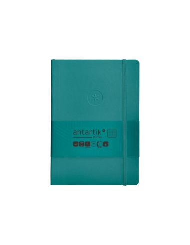 Cuaderno Con Gomilla Antartik Notes Tapa Blanda A5 Hojas Cuadricula Verde Aguamarina 80 Hojas 80 Gr Fsc