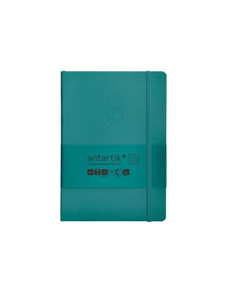 Cuaderno Con Gomilla Antartik Notes Tapa Blanda A5 Hojas Cuadricula Verde Aguamarina 80 Hojas 80 Gr Fsc