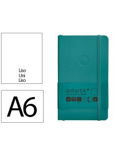 Cuaderno Con Gomilla Antartik Notes Tapa Blanda A6 Hojas Lisas Verde Aguamarina 100 Hojas 80 Gr Fsc