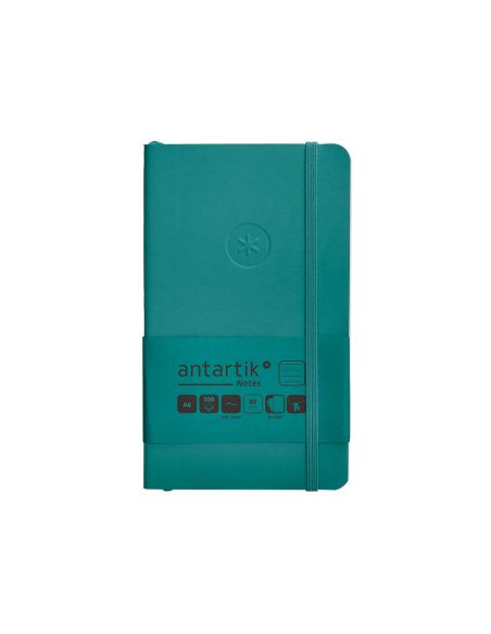 Cuaderno Con Gomilla Antartik Notes Tapa Blanda A6 Rayas Verde Aguamarina 100 Hojas 80 Gr Fsc