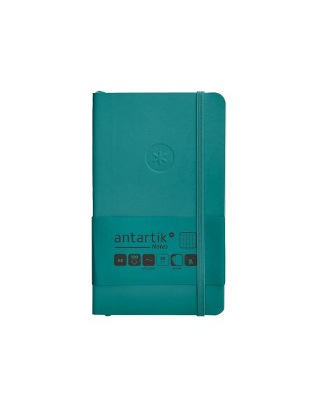 Cuaderno Con Gomilla Antartik Notes Tapa Blanda A6 Cuadricula Verde Aguamarina 100 Hojas 80 Gr Fsc