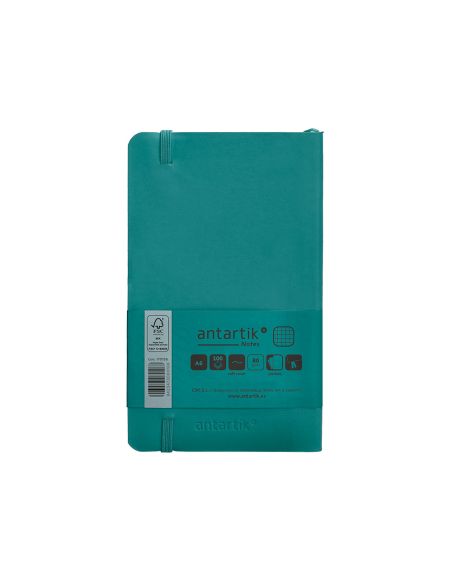 Cuaderno Con Gomilla Antartik Notes Tapa Blanda A6 Cuadricula Verde Aguamarina 100 Hojas 80 Gr Fsc