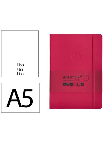 Cuaderno Con Gomilla Antartik Notes Tapa Blanda A5 Hojas Lisas Burdeos 80 Hojas 80 Gr Fsc