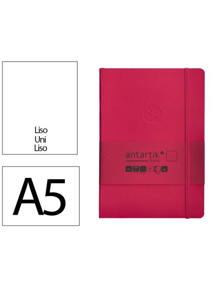 Cuaderno Con Gomilla Antartik Notes Tapa Blanda A5 Hojas Lisas Burdeos 80 Hojas 80 Gr Fsc
