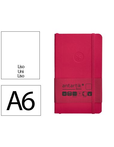 Cuaderno Con Gomilla Antartik Notes Tapa Blanda A6 Hojas Lisas Burdeos 100 Hojas 80 Gr Fsc