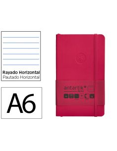 Cuaderno Con Gomilla Antartik Notes Tapa Blanda A6 Rayas Burdeos 100 Hojas 80 Gr Fsc
