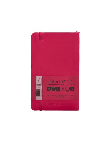 Cuaderno Con Gomilla Antartik Notes Tapa Blanda A6 Rayas Burdeos 100 Hojas 80 Gr Fsc