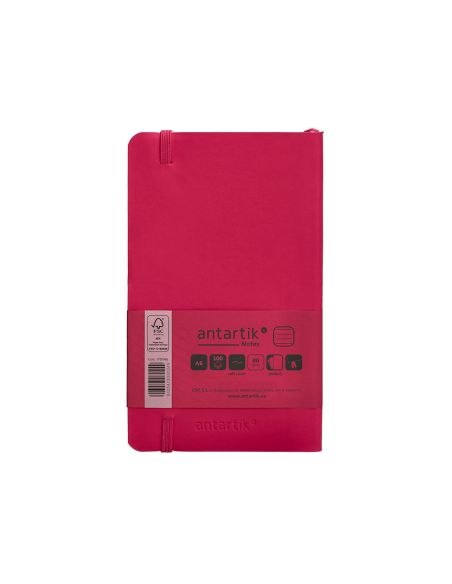 Cuaderno Con Gomilla Antartik Notes Tapa Blanda A6 Rayas Burdeos 100 Hojas 80 Gr Fsc