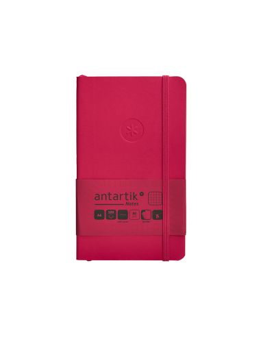 Cuaderno Con Gomilla Antartik Notes Tapa Blanda A6 Cuadricula Burdeos 100 Hojas 80 Gr Fsc