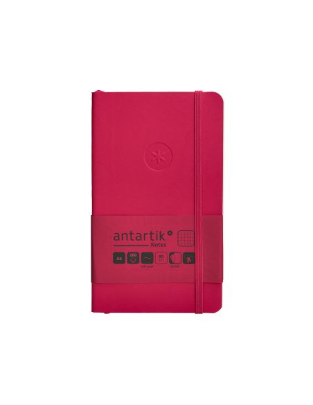 Cuaderno Con Gomilla Antartik Notes Tapa Blanda A6 Cuadricula Burdeos 100 Hojas 80 Gr Fsc