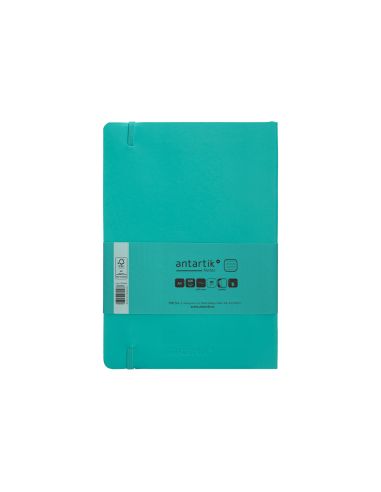 Cuaderno Con Gomilla Antartik Notes Tapa Blanda A5 Hojas Rayas Turquesa 80 Hojas 80 Gr Fsc