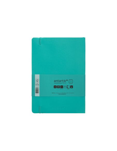 Cuaderno Con Gomilla Antartik Notes Tapa Blanda A5 Hojas Rayas Turquesa 80 Hojas 80 Gr Fsc