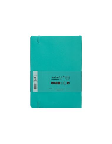 Cuaderno Con Gomilla Antartik Notes Tapa Blanda A5 Hojas Cuadricula Turquesa 80 Hojas 80 Gr Fsc