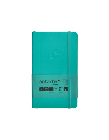 Cuaderno Con Gomilla Antartik Notes Tapa Blanda A6 Cuadricula Turquesa 100 Hojas 80 Gr Fsc