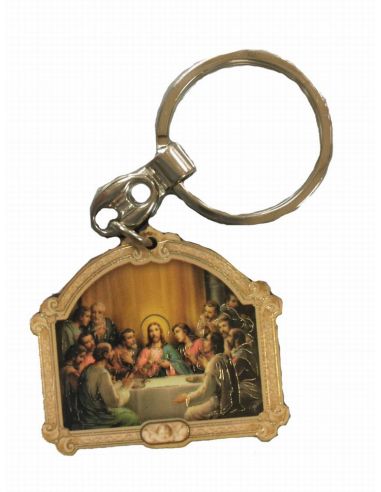 Llavero Madera Oro 7X9X0,5Cm Santa Cena|Libreriasalesiana