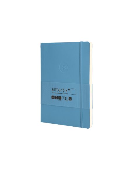 Cuaderno Con Gomilla Antartik Notes Tapa Blanda A5 Hojas Lisas Azul Claro 80 Hojas 80 Gr Fsc