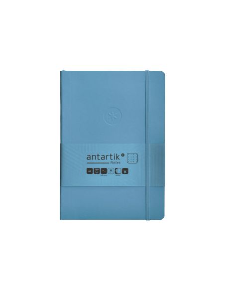 Cuaderno Con Gomilla Antartik Notes Tapa Blanda A5 Hojas Puntos Azul Claro 80 Hojas 80 Gr Fsc
