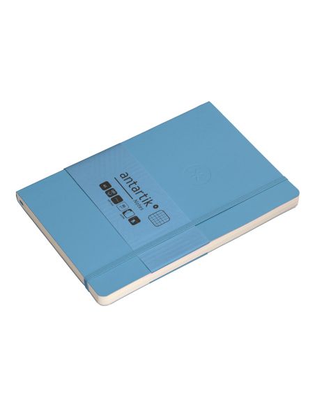 Cuaderno Con Gomilla Antartik Notes Tapa Blanda A5 Hojas Cuadricula Azul Claro 80 Hojas 80 Gr Fsc