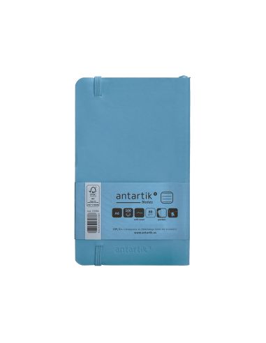 Cuaderno Con Gomilla Antartik Notes Tapa Blanda A6 Rayas Azul Claro 100 Hojas 80 Gr Fsc