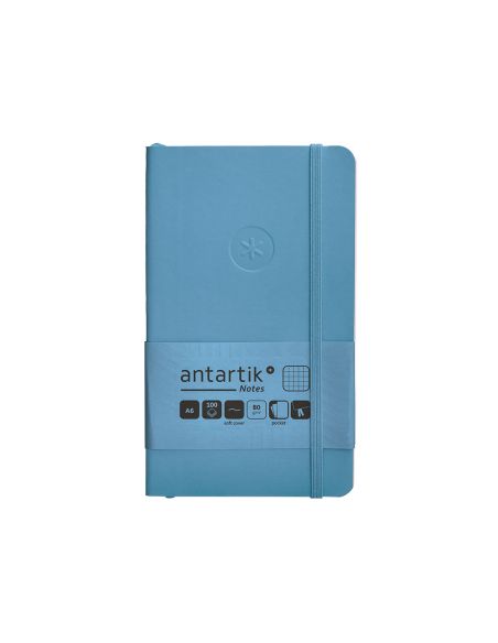 Cuaderno Con Gomilla Antartik Notes Tapa Blanda A6 Cuadricula Azul Claro 100 Hojas 80 Gr Fsc