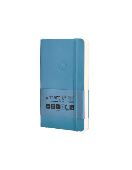 Cuaderno Con Gomilla Antartik Notes Tapa Blanda A6 Cuadricula Azul Claro 100 Hojas 80 Gr Fsc