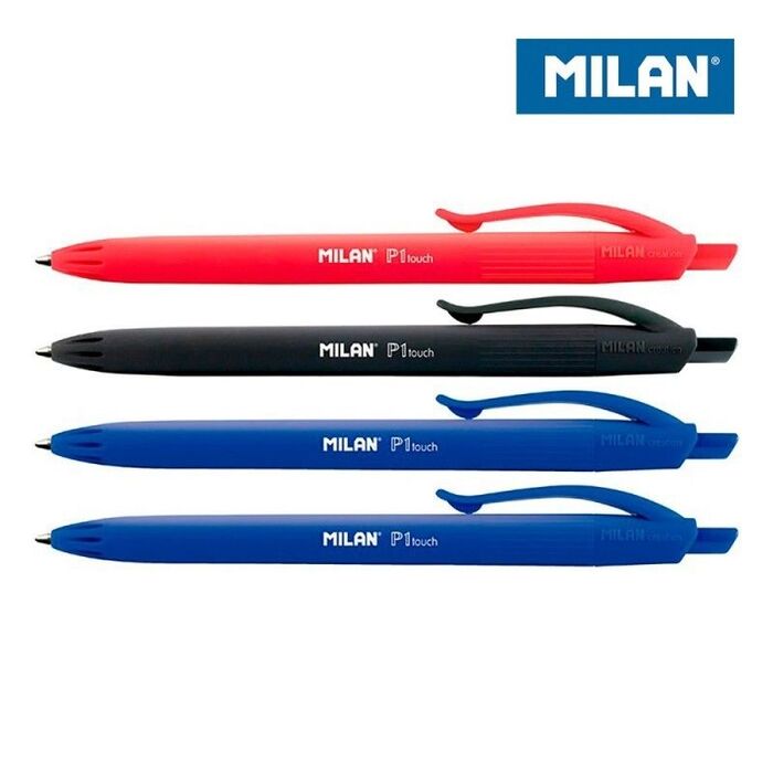 Boligrafo retractil Milan p1 touch azul Color Azul